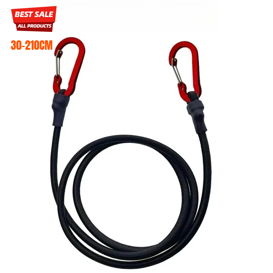 Travel Accessories Bike - 8mm Bungee Cords with Red Hooks,