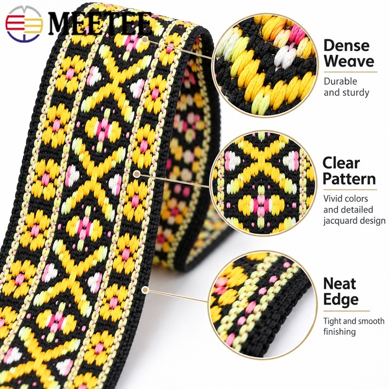 2/3/5/10M 38mm Polyester Jacqu - Travel Accessories To Sew ulasan dan harga