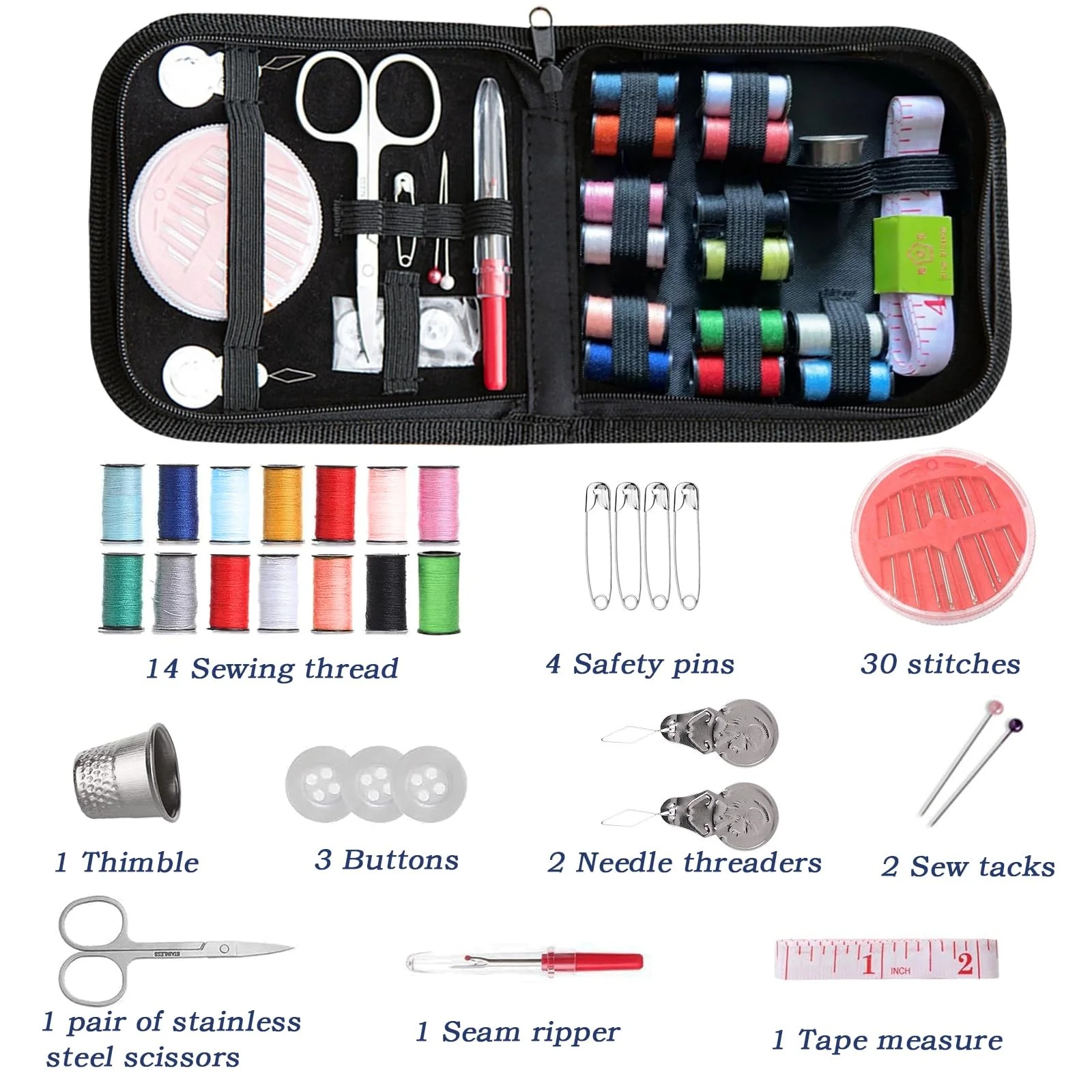 Travel Sewing Kit, 59-Piece Po - Travel Accessories To Sew ulasan dan harga
