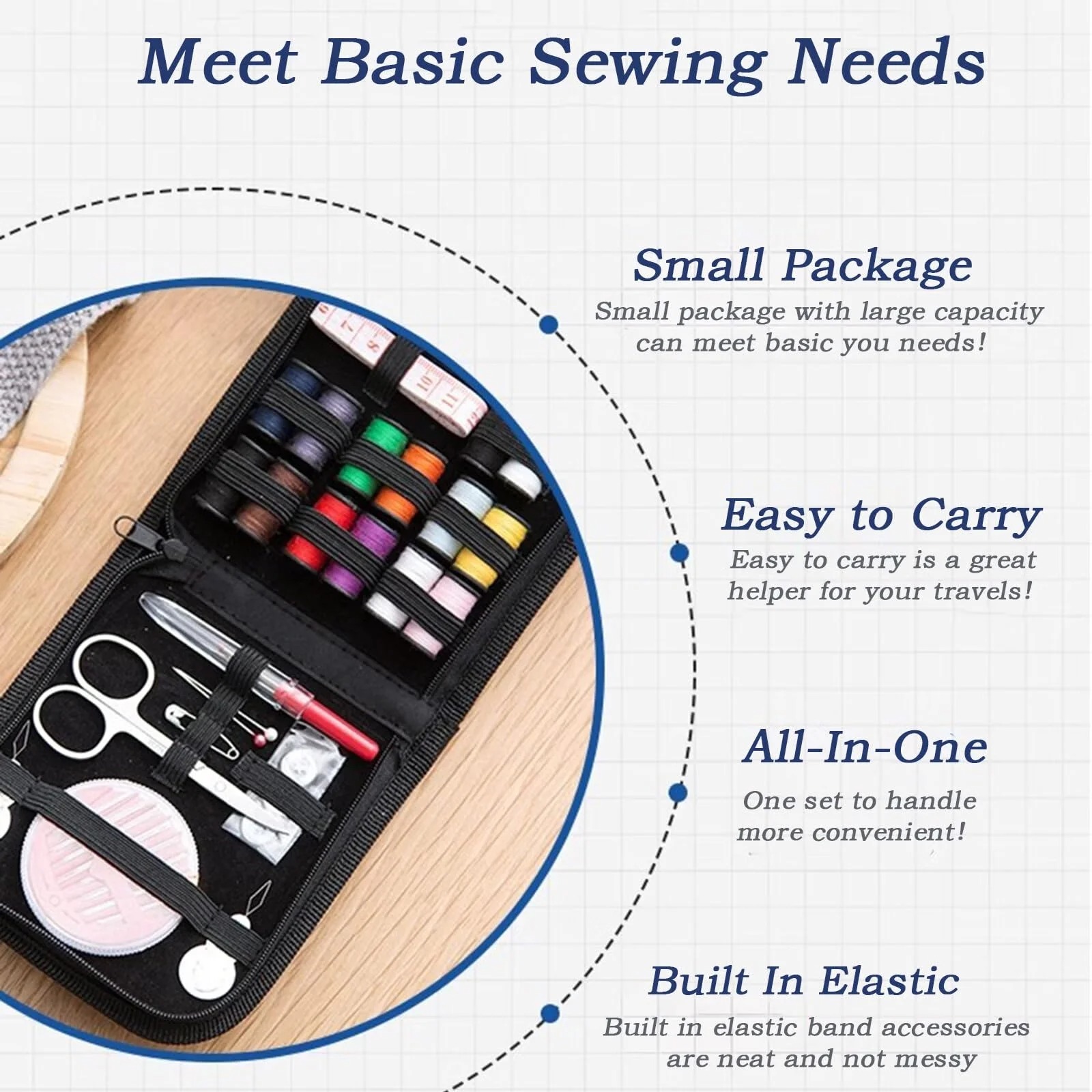 Travel Sewing Kit, 59-Piece Po - Travel Accessories To Sew ulasan dan harga