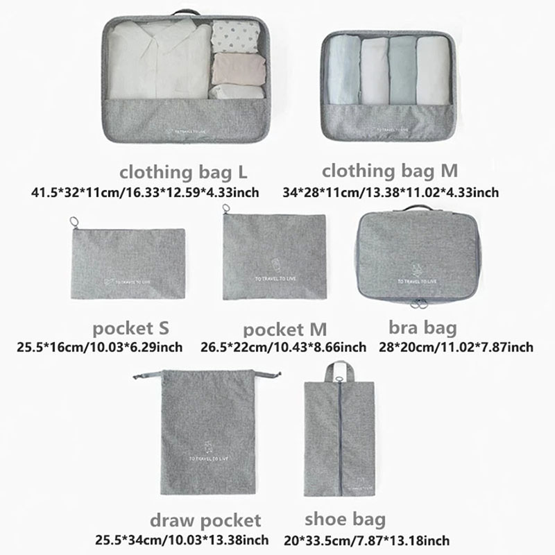 7 Piece Travel Packing Cubes S - Travel Accessories Kit For Men ulasan dan harga