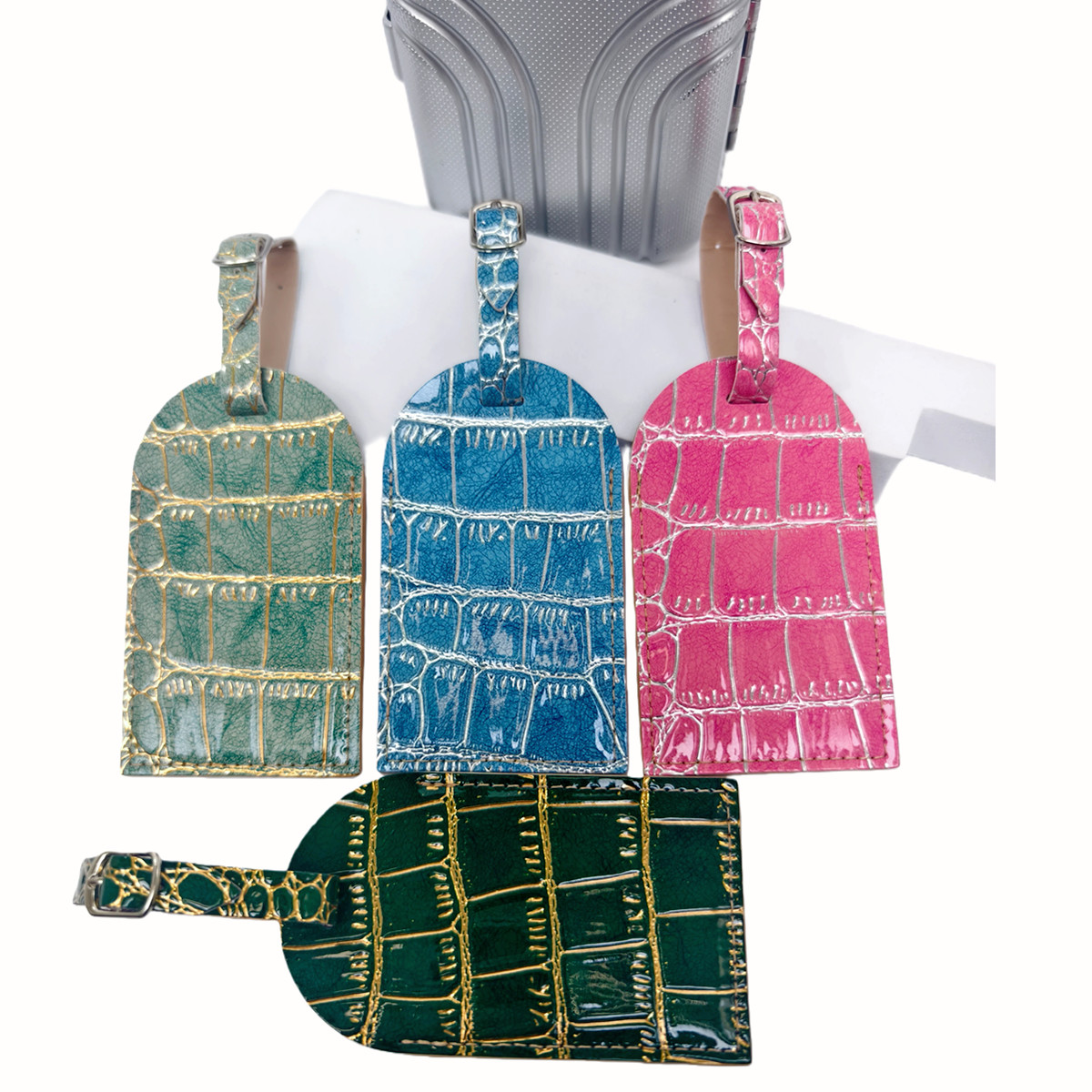Crocodile Embossed Gold/Silver - Travel Accessories Name ulasan dan harga