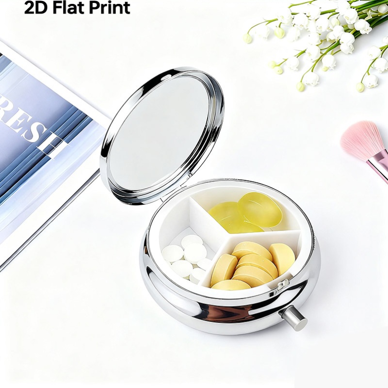1pc flat portable round metal  - Travel Accessories As Gifts ulasan dan harga