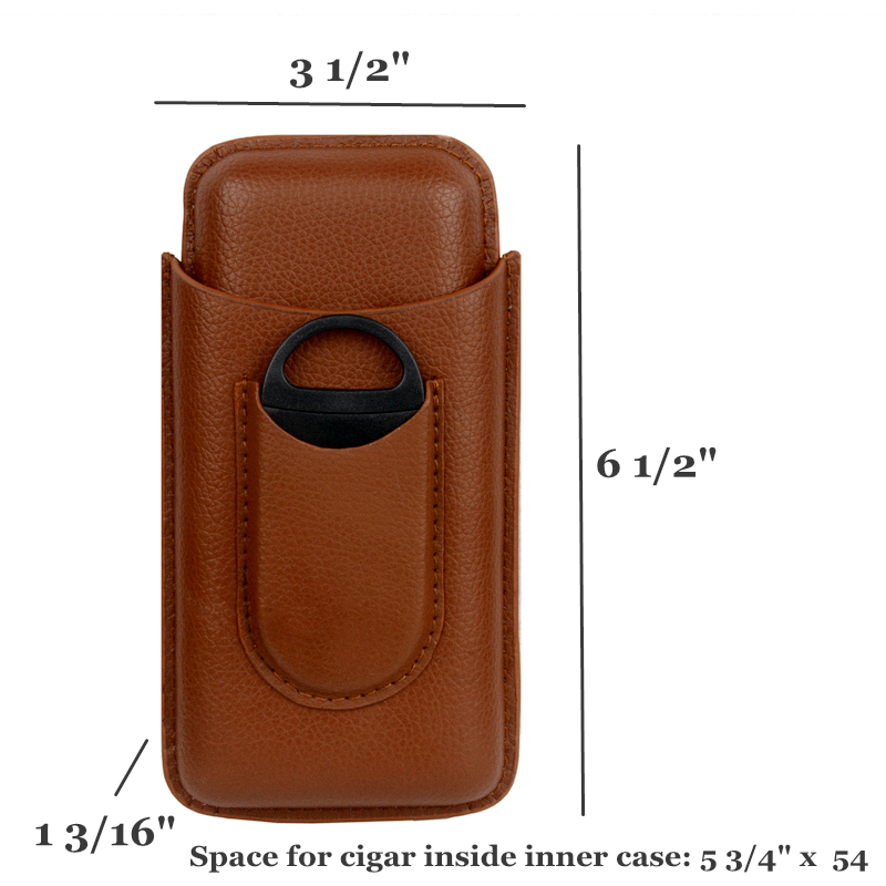 Leather Cigar Case Brown Cigar - Travel Accessories On Sale ulasan dan harga