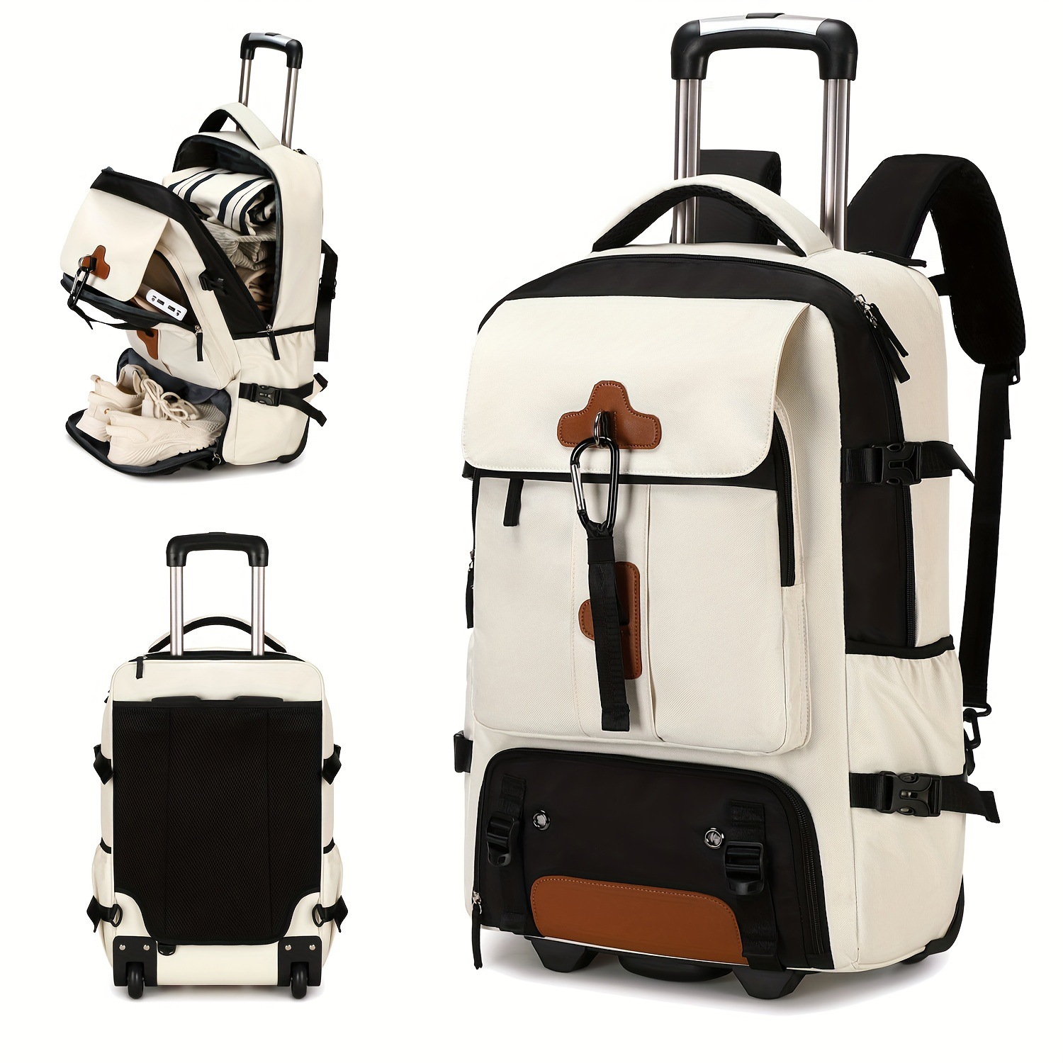 Rolling Backpack Large Capacit - Travel Accessories Bag For Men ulasan dan harga