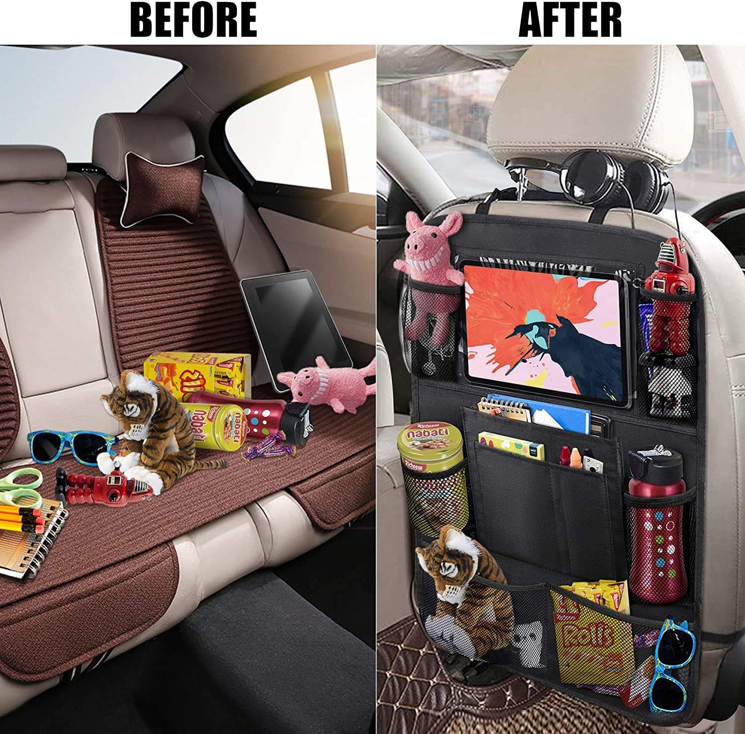 Car Backseat Organizer with Ta - Travel Accessories With Toddler ulasan dan harga