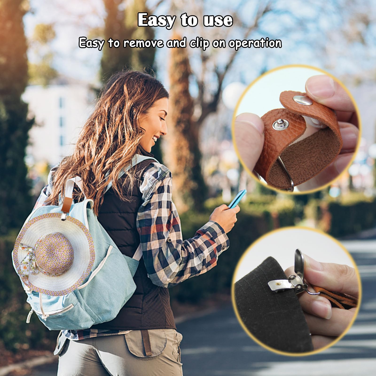 PU Leather Hat Clip for Travel - Travel Accessories Bag For Men ulasan dan harga